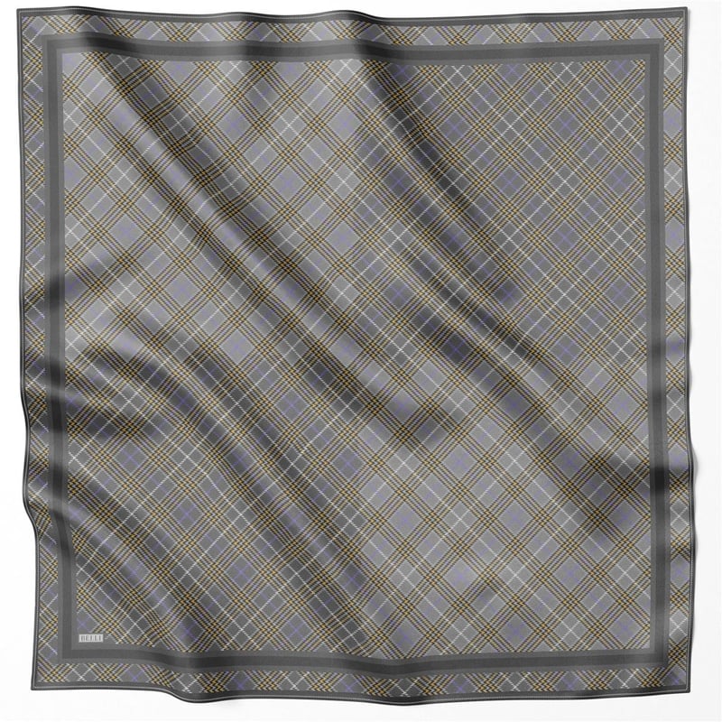BELLİ EKOSE DESEN İPEK EŞARP 4218D (TWILL) GRİ - 57