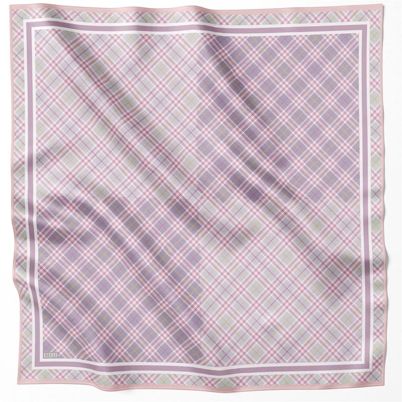 BELLİ EKOSE DESEN İPEK EŞARP 4218D (TWILL) PUDRA - 35