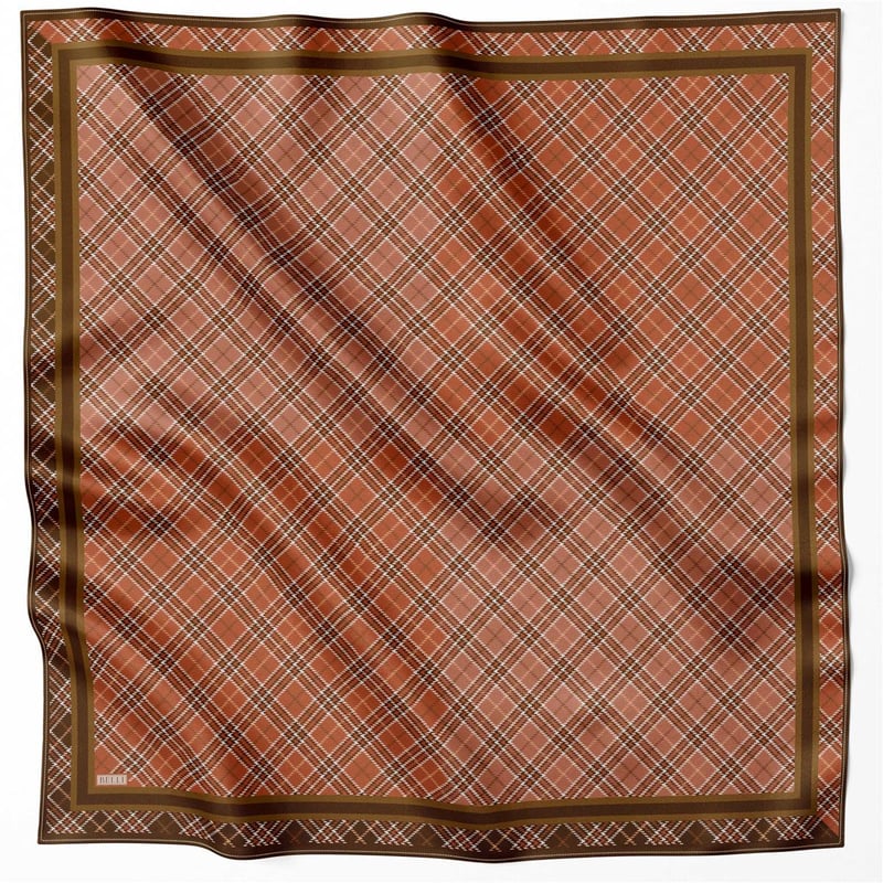 {URUNSEO_TITLE} | BELLI | BELLİ İPEK EŞARP | BELLİ EKOSE DESEN İPEK EŞARP 4218D (TWILL) KAHVE - 80