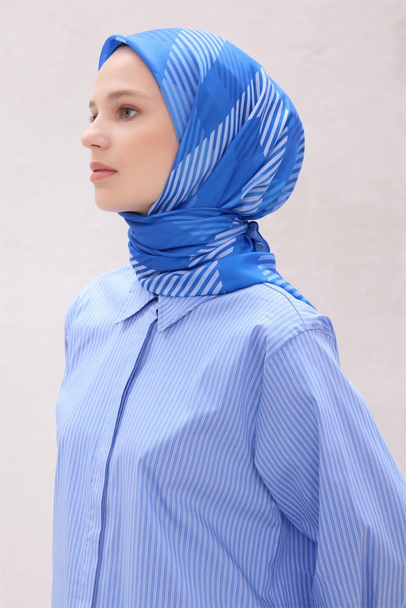 {URUNSEO_TITLE} | BELLI | POLYESTER EŞARP | BELLİ EKOSE DESEN NOVA SAKS EŞARP 1005
