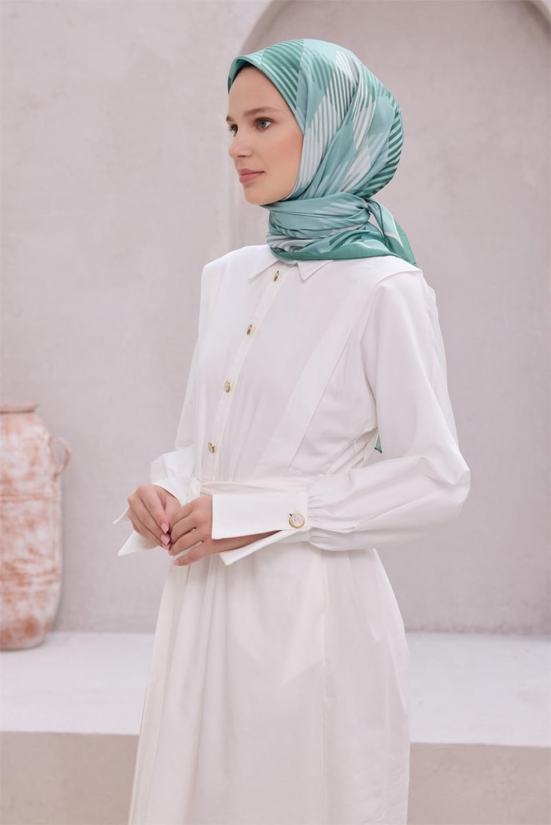 {URUNSEO_TITLE} | BELLI | POLYESTER EŞARP | BELLİ EKOSE DESEN NOVA SU YEŞİLİ EŞARP 1005