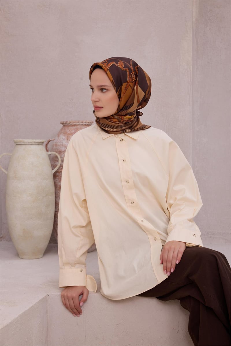 {URUNSEO_TITLE} | BELLI | BELLİ İPEK EŞARP | BELLİ EKOSE KEMER DESEN İPEK EŞARP 4206D (TWILL) KAHVE - 02