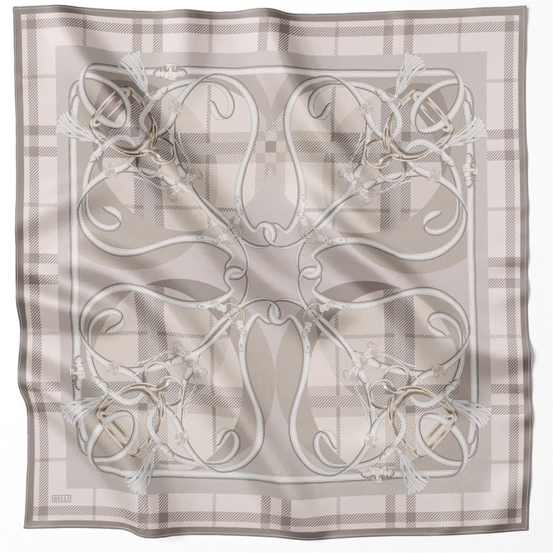 BELLİ EKOSE KEMER DESEN İPEK EŞARP 4206D (TWILL) TAŞ - 08