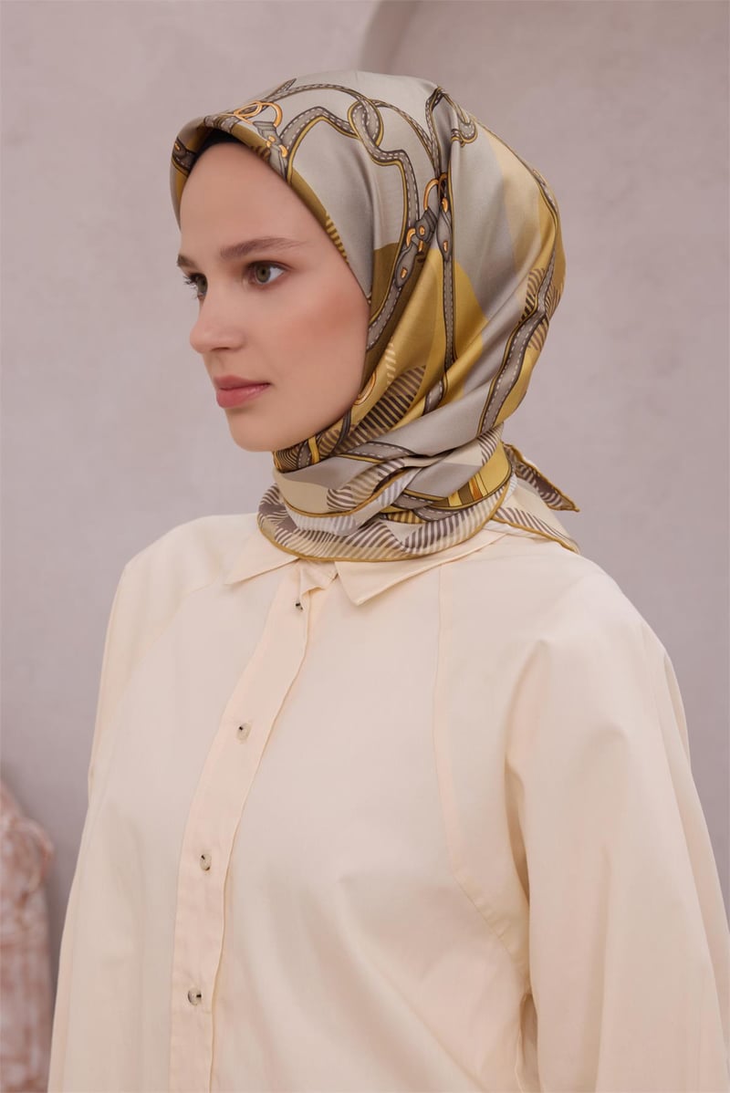 {URUNSEO_TITLE} | BELLI | BELLİ İPEK EŞARP | BELLİ EKOSE KEMER DESEN İPEK EŞARP 4206D (TWILL) BEJ - 34