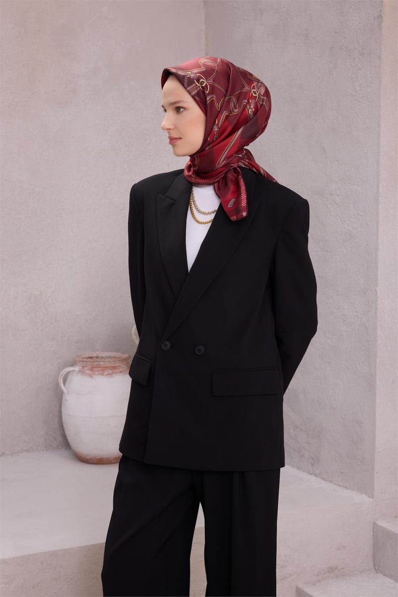 {URUNSEO_TITLE} | BELLI | BELLİ İPEK EŞARP | BELLİ EKOSE KEMER DESEN İPEK EŞARP 4206D (TWILL) BORDO - 84