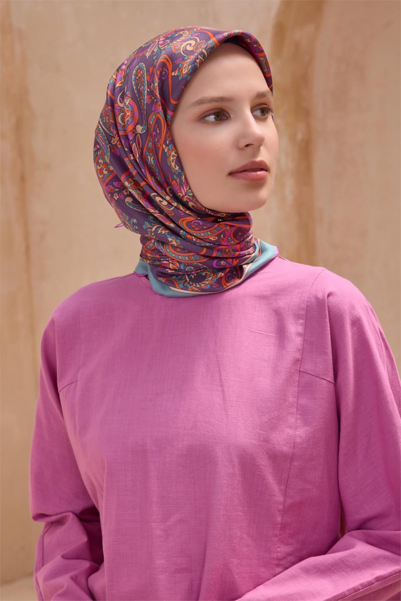 {URUNSEO_TITLE} | BELLI | BELLİ İPEK EŞARP | BELLİ ETNIK DESEN İPEK EŞARP 4101D TWILL - 85
