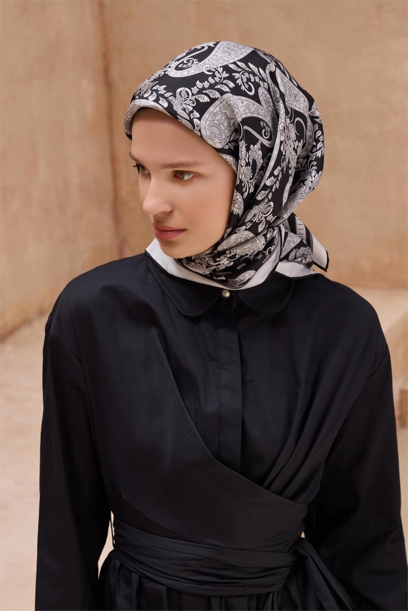 {URUNSEO_TITLE} | BELLI | BELLİ İPEK EŞARP | BELLİ ETNIK DESEN İPEK EŞARP 4101D TWILL - 85