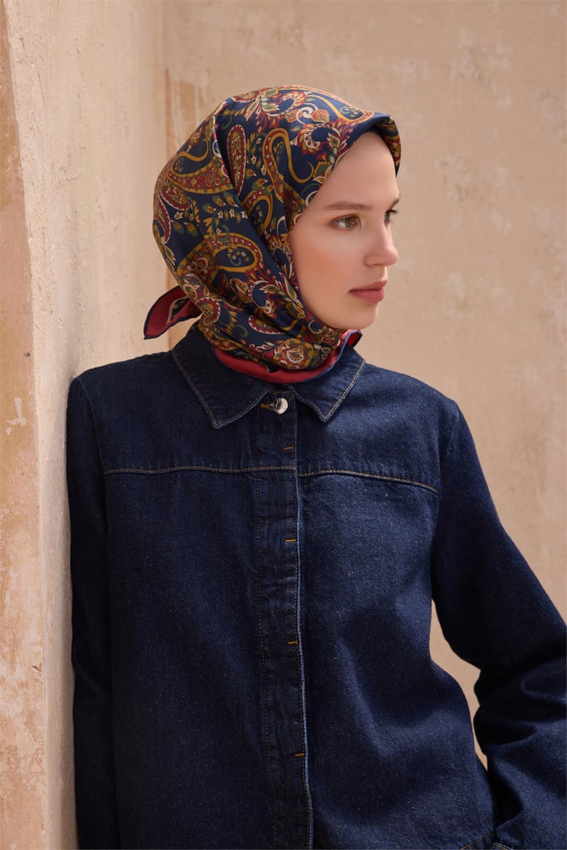 {URUNSEO_TITLE} | BELLI | BELLİ İPEK EŞARP | BELLİ ETNIK DESEN İPEK EŞARP 4101D TWILL - 85