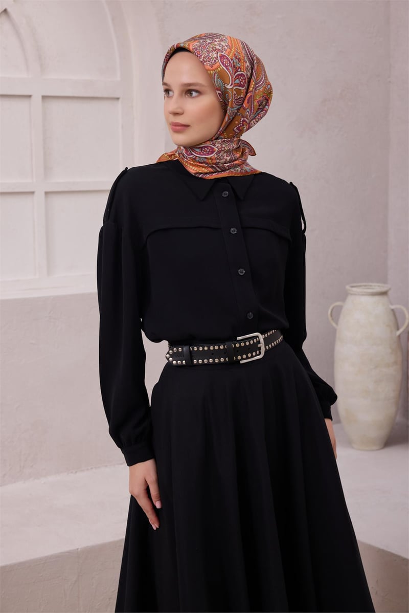 {URUNSEO_TITLE} | BELLI | BELLİ İPEK EŞARP | BELLİ ETNİK DESEN İPEK EŞARP 4202D (TWILL) VİZON - 54