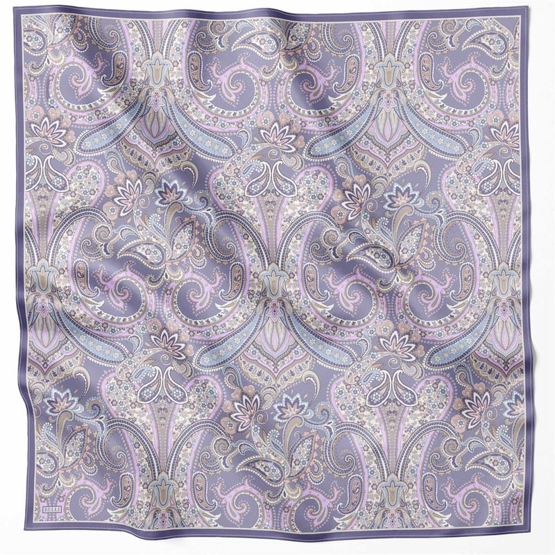 {URUNSEO_TITLE} | BELLI | BELLİ İPEK EŞARP | BELLİ ETNİK DESEN İPEK EŞARP 4202D (TWILL) LİLA - 35