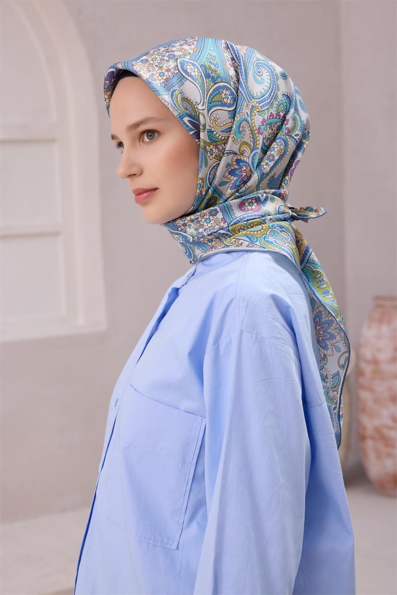 {URUNSEO_TITLE} | BELLI | BELLİ İPEK EŞARP | BELLİ ETNİK DESEN İPEK EŞARP 4202D (TWILL) HAKİ - 32