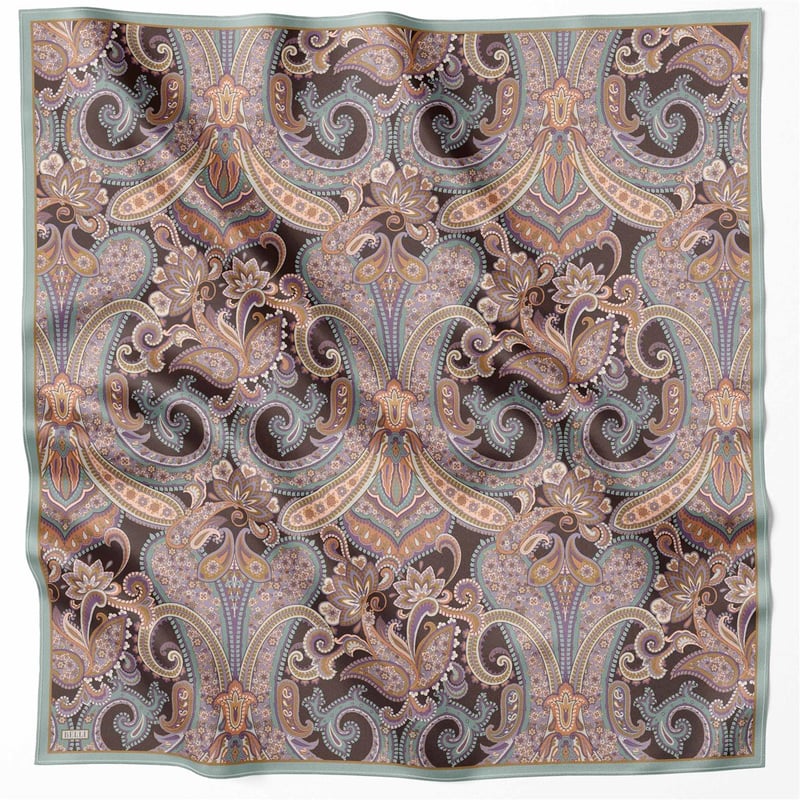 BELLİ ETNİK DESEN İPEK EŞARP 4202D (TWILL) MİNT - 82