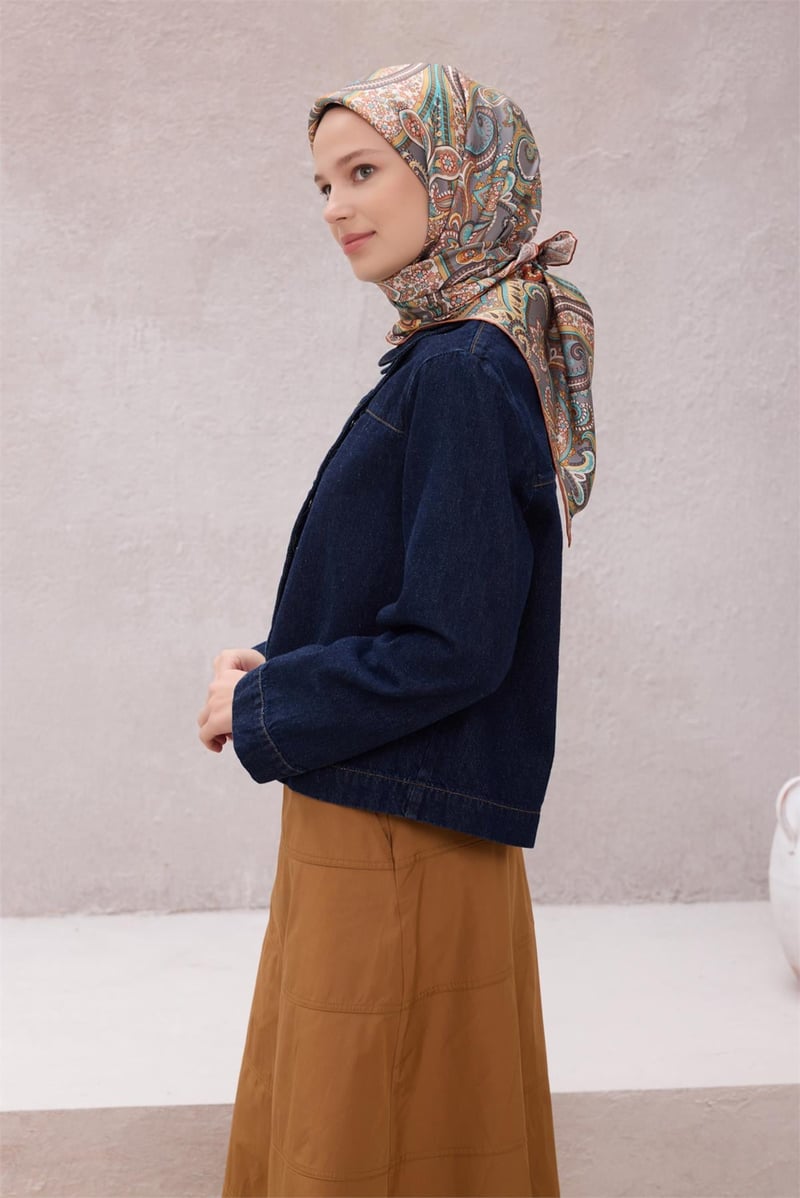 {URUNSEO_TITLE} | BELLI | BELLİ İPEK EŞARP | BELLİ ETNİK DESEN İPEK EŞARP 4202D (TWILL) KİREMİT - 34