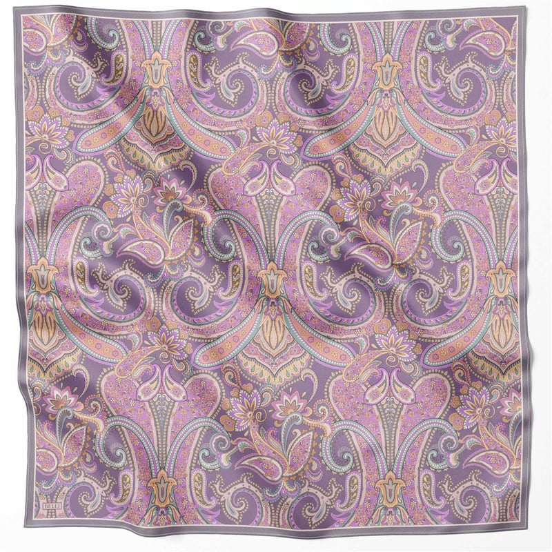 {URUNSEO_TITLE} | BELLI | BELLİ İPEK EŞARP | BELLİ ETNİK DESEN İPEK EŞARP 4202D (TWILL) MOR - 31