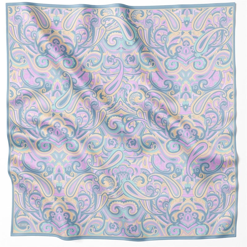 {URUNSEO_TITLE} | BELLI | BELLİ İPEK EŞARP | BELLİ ETNİK DESEN İPEK EŞARP 4222D (TWILL) BEBE MAVİSİ - 50