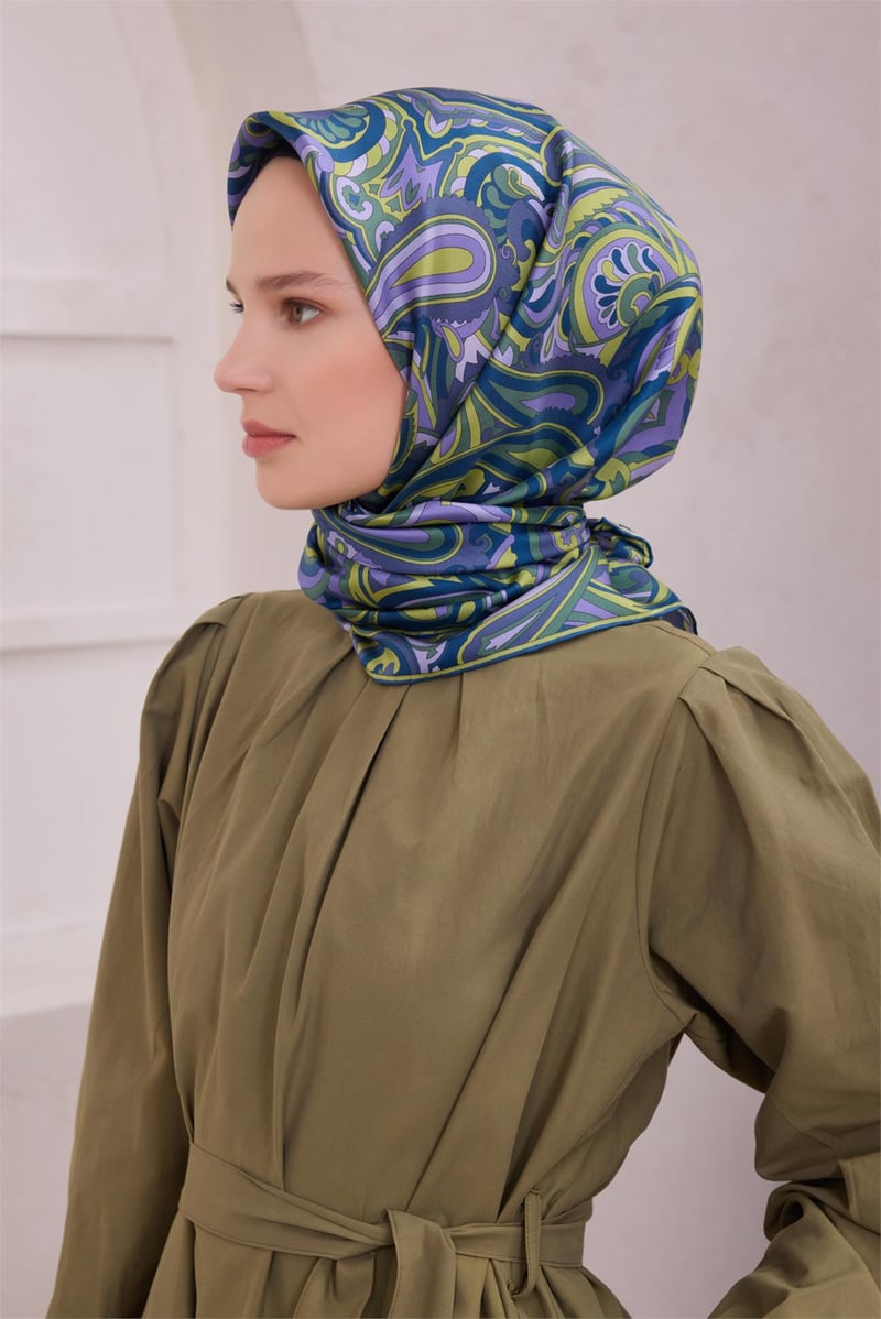 {URUNSEO_TITLE} | BELLI | BELLİ İPEK EŞARP | BELLİ ETNİK DESEN İPEK EŞARP 4222D (TWILL) LİLA - 59
