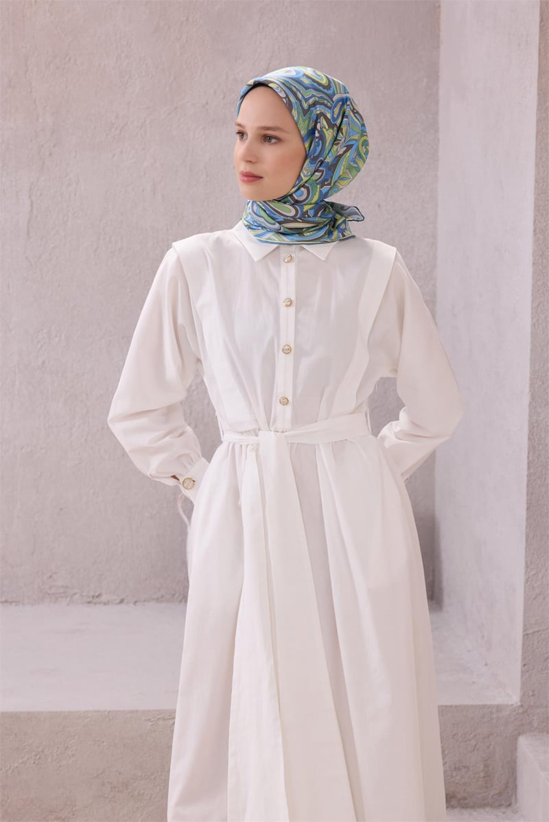 {URUNSEO_TITLE} | BELLI | BELLİ İPEK EŞARP | BELLİ ETNİK DESEN İPEK EŞARP 4222D (TWILL) YEŞİL MAVİ - 81