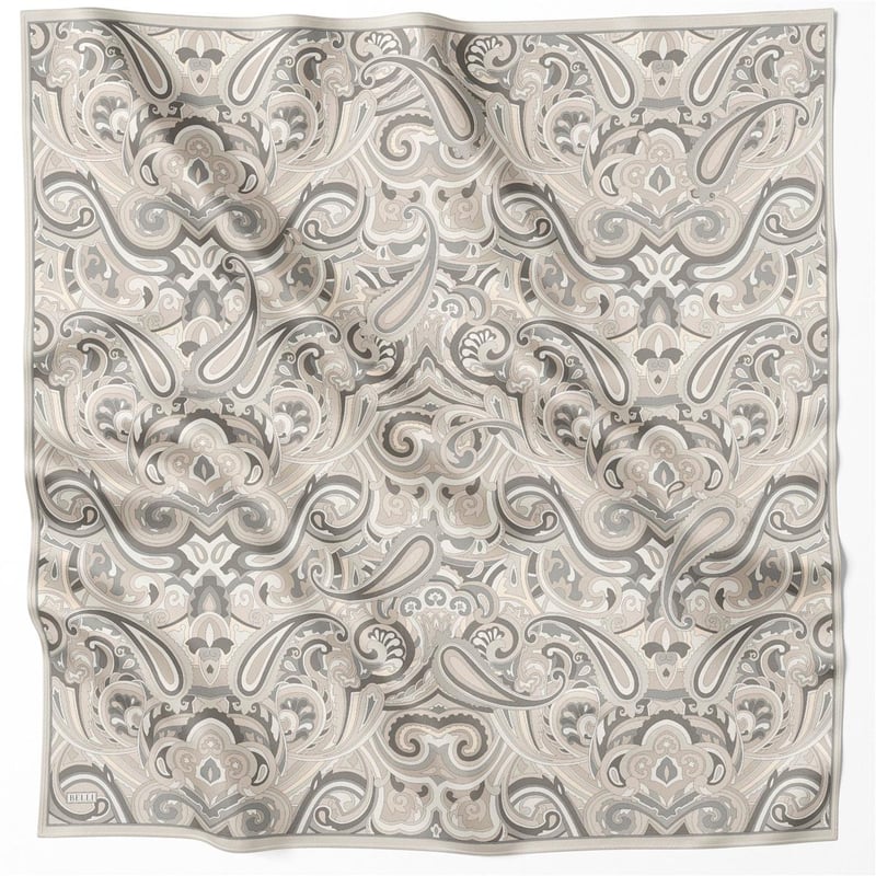 BELLİ ETNİK DESEN İPEK EŞARP 4222D (TWILL) TAŞ - 84