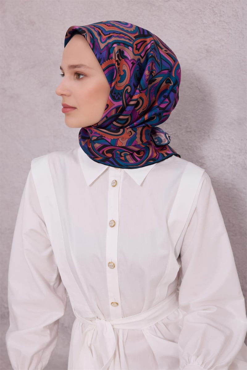 {URUNSEO_TITLE} | BELLI | BELLİ İPEK EŞARP | BELLİ ETNİK DESEN İPEK EŞARP 4222D (TWILL) MOR - 57