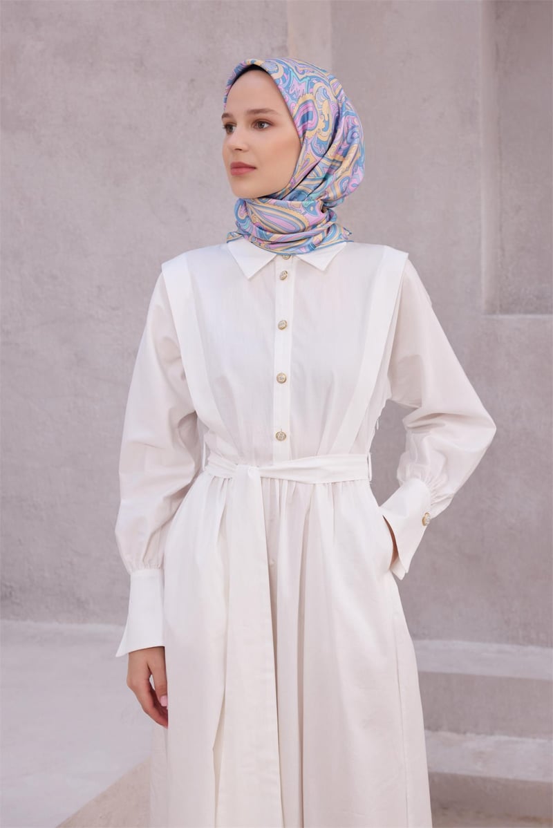 {URUNSEO_TITLE} | BELLI | BELLİ İPEK EŞARP | BELLİ ETNİK DESEN İPEK EŞARP 4222D (TWILL) BEBE MAVİSİ - 50