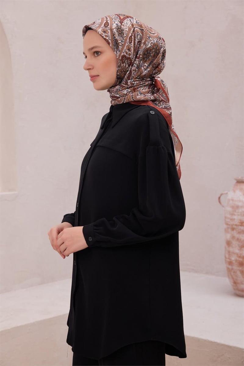 {URUNSEO_TITLE} | BELLI | POLYESTER EŞARP | BELLİ ETNİK DESEN PREMIUM SOFT KİREMİT EŞARP 4