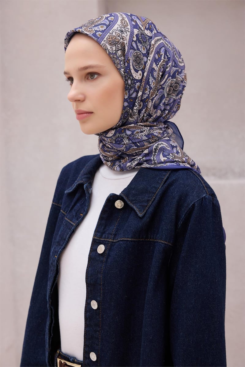 {URUNSEO_TITLE} | BELLI | POLYESTER EŞARP | BELLİ ETNİK DESEN PREMIUM SOFT MOR EŞARP 4