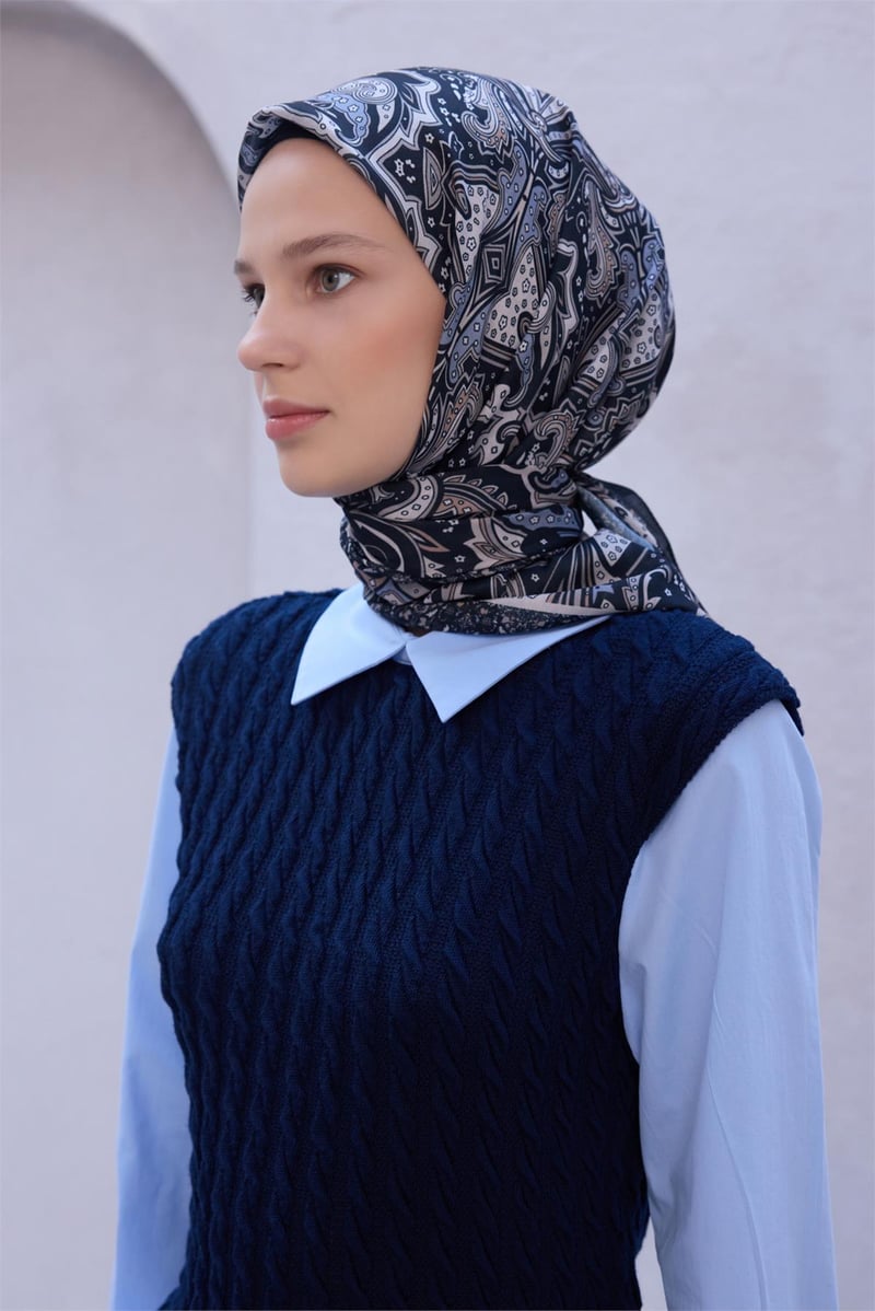 {URUNSEO_TITLE} | BELLI | POLYESTER EŞARP | BELLİ ETNİK DESEN PREMIUM SOFT SİYAH EŞARP 5