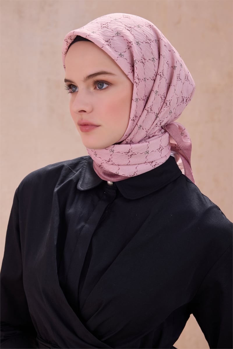 BELLİ FİYONK DESEN PAULİSTA BELLİ PEMBESİ EŞARP 10