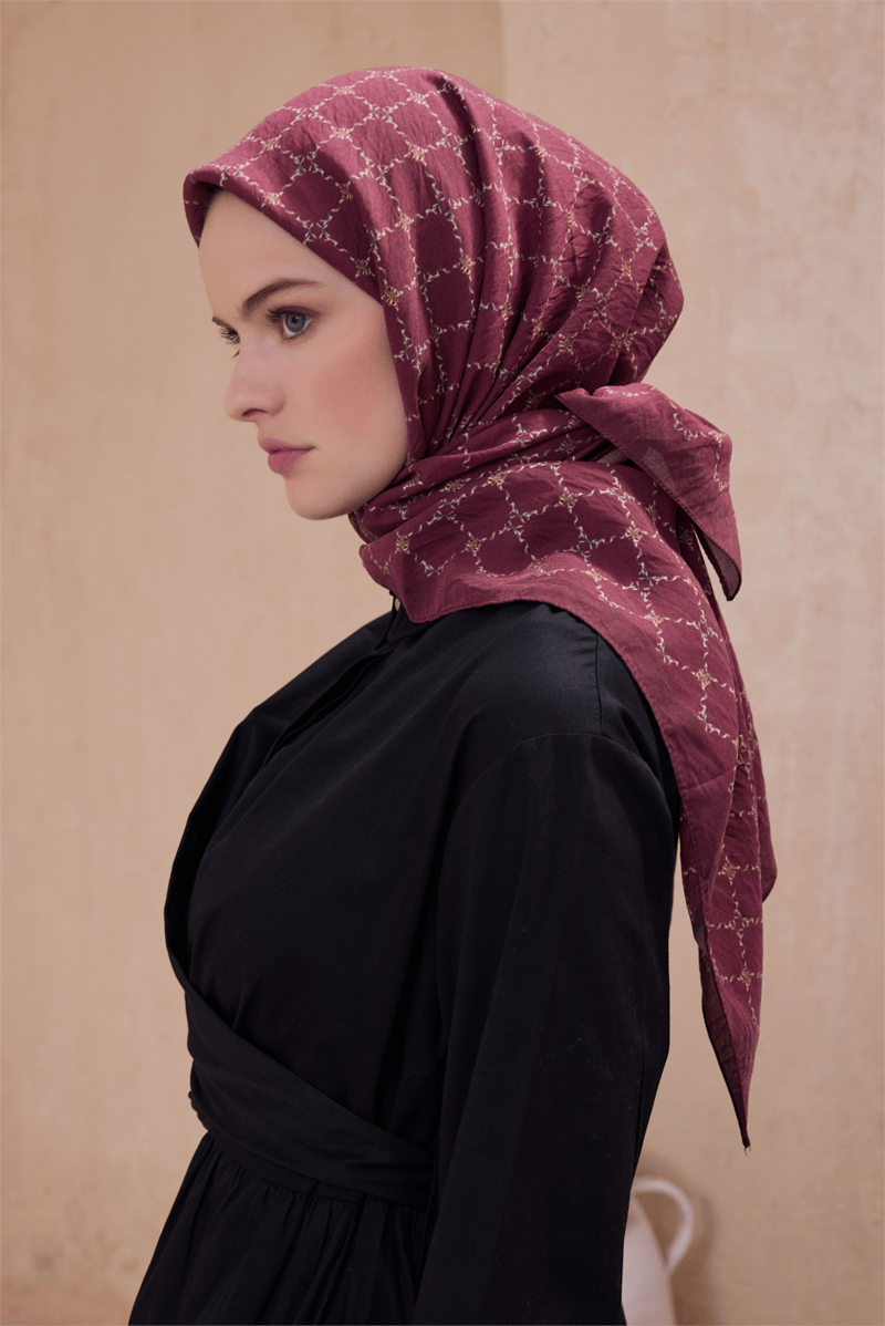 BELLİ FİYONK DESEN PAULİSTA KİREMİT EŞARP 10