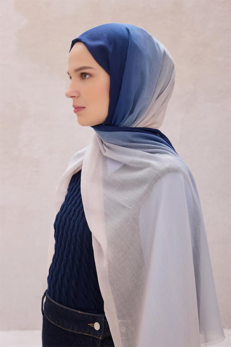 {URUNSEO_TITLE} | BELLI | POLYESTER ŞAL | BELLİ FRESH DEGRADE BEJ-MAVİ ŞAL