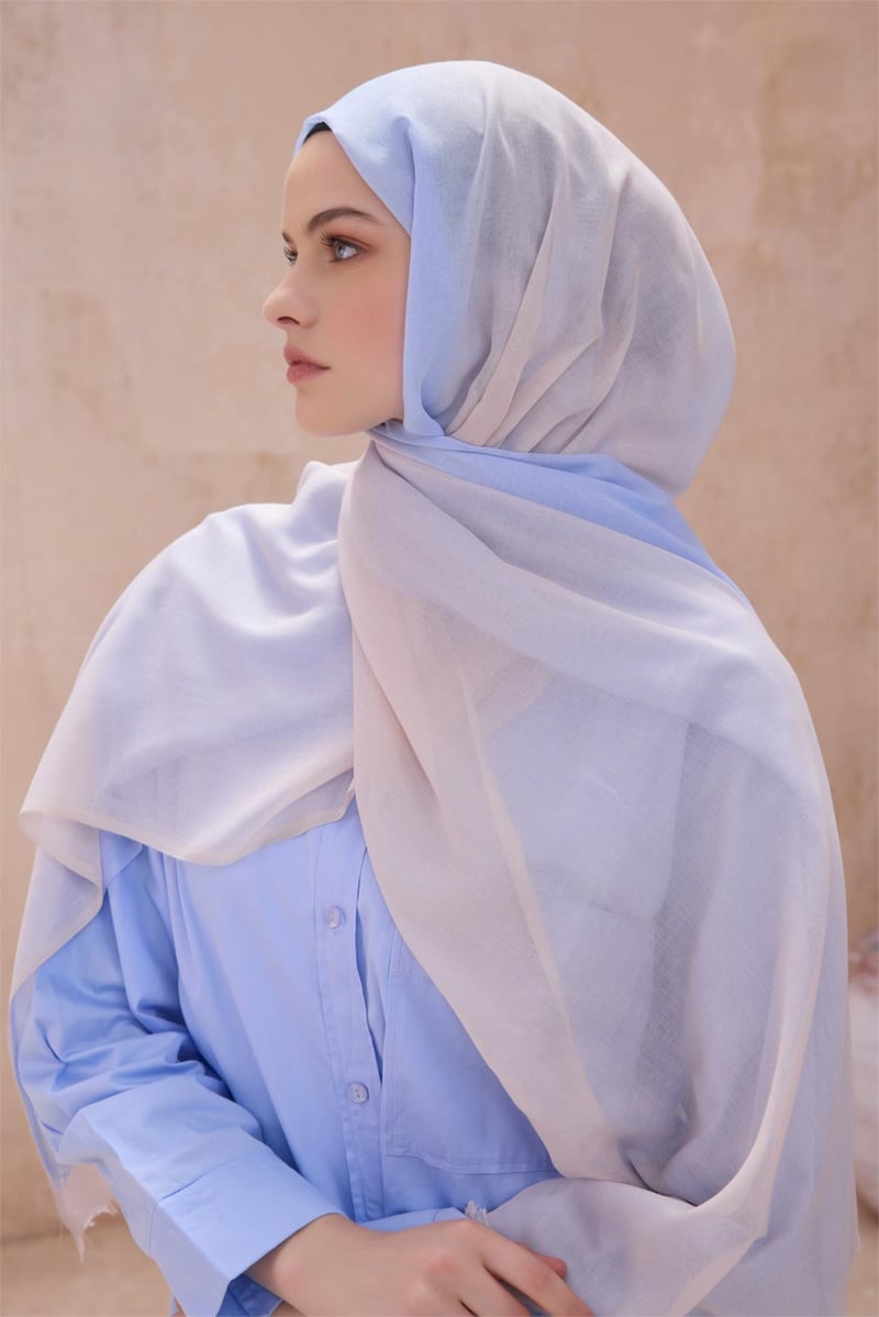 {URUNSEO_TITLE} | BELLI | POLYESTER ŞAL | BELLİ FRESH DEGRADE BUZ MAVİ ŞAL