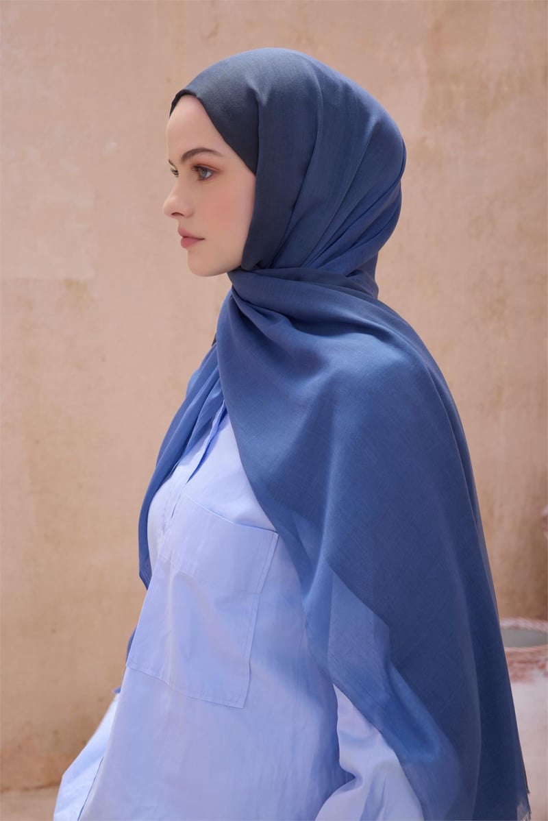 {URUNSEO_TITLE} | BELLI | POLYESTER ŞAL | BELLİ FRESH DEGRADE İNDİGO ŞAL