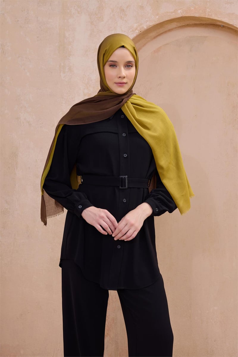 {URUNSEO_TITLE} | BELLI | POLYESTER ŞAL | BELLİ FRESH DEGRADE KAHVE-YAĞ YEŞİLİ ŞAL