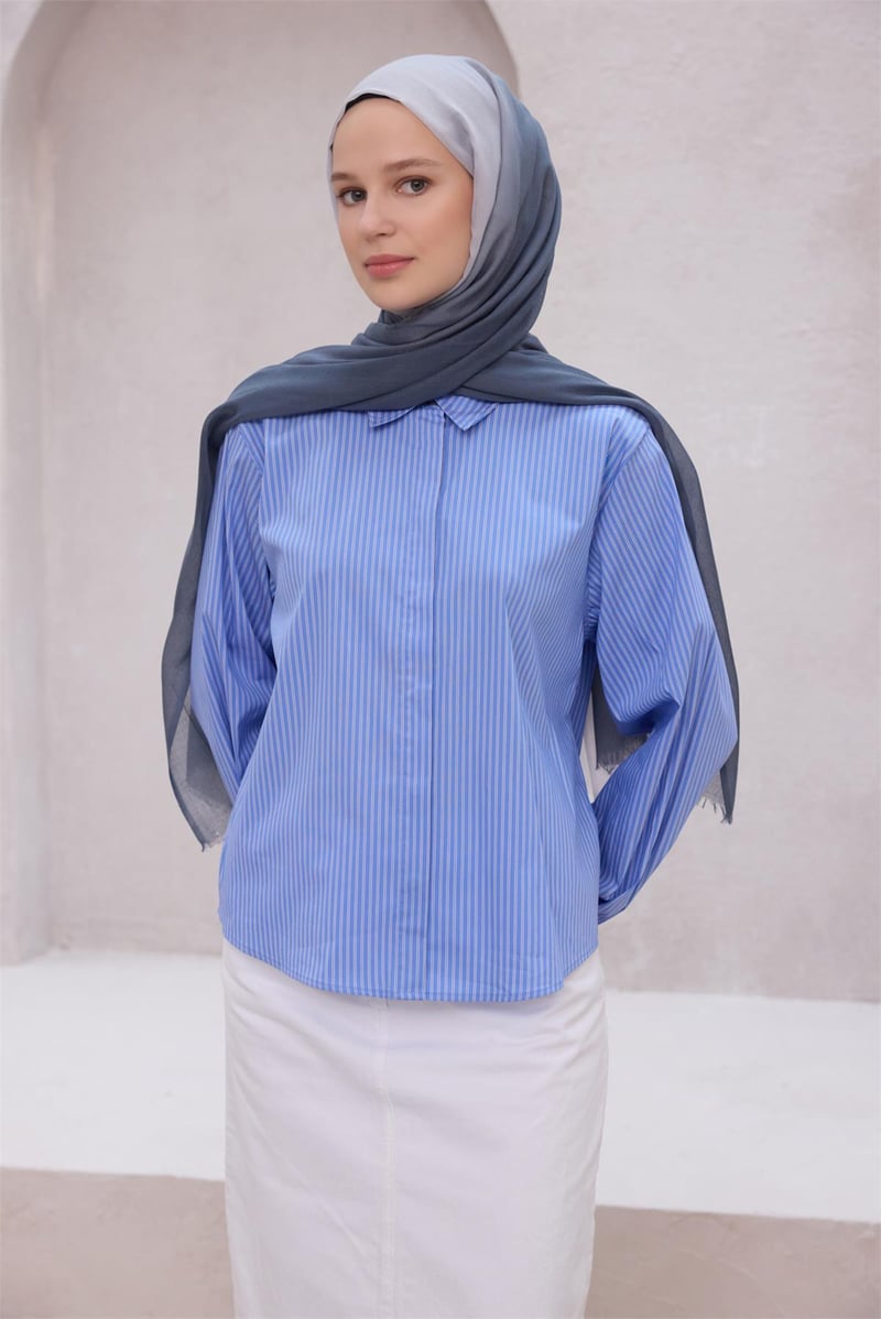 {URUNSEO_TITLE} | BELLI | POLYESTER ŞAL | BELLİ FRESH GEÇİŞLİ DESEN GRİ-BEYAZ DEGRADE ŞAL