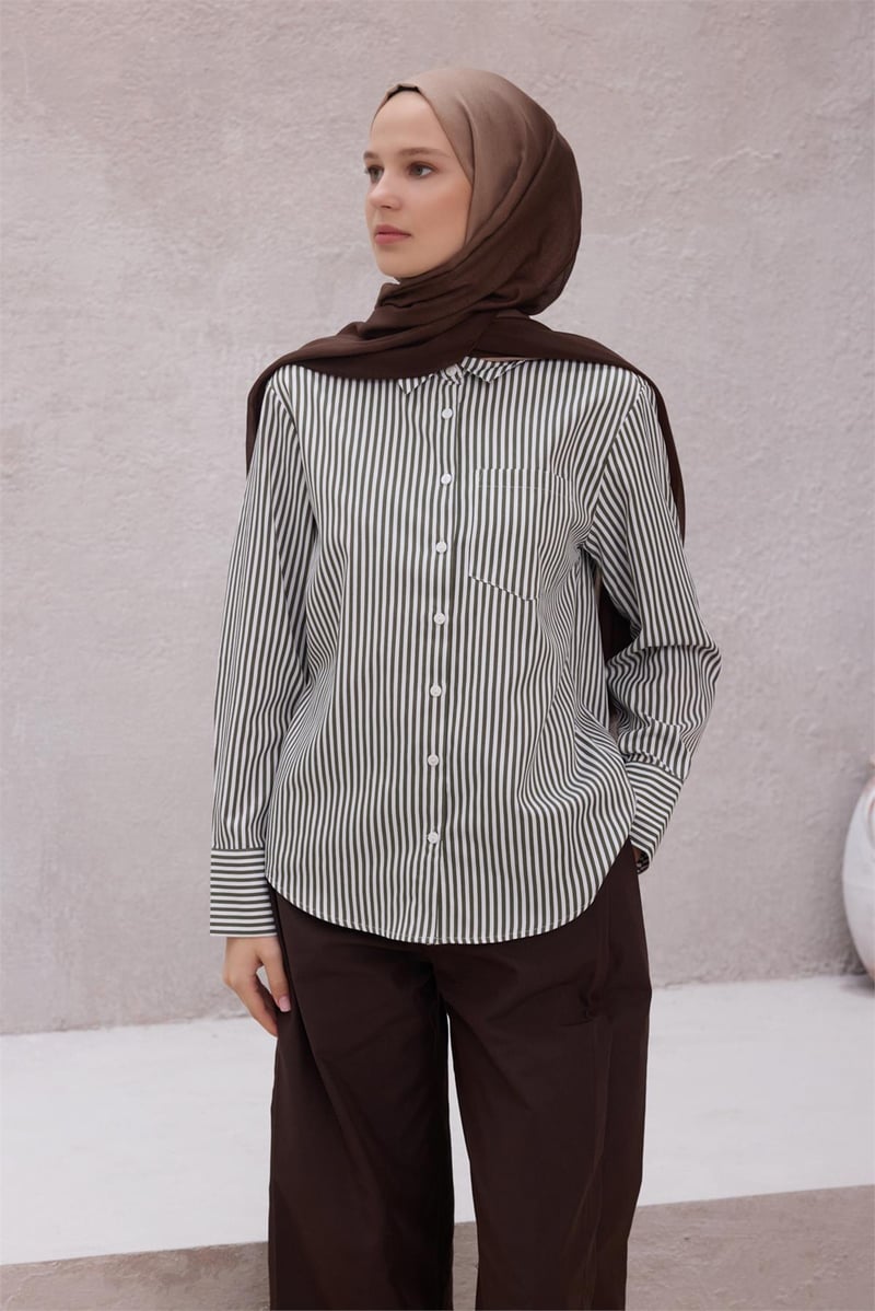 {URUNSEO_TITLE} | BELLI | POLYESTER ŞAL | BELLİ FRESH GEÇİŞLİ DESEN KAHVE-VİZON DEGRADE ŞAL