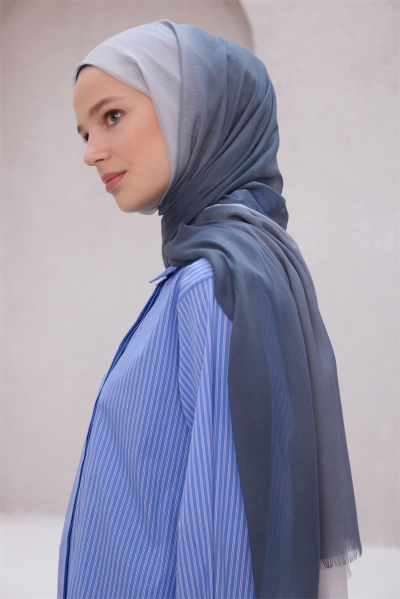 {URUNSEO_TITLE} | BELLI | POLYESTER ŞAL | BELLİ FRESH GEÇİŞLİ DESEN GRİ-BEYAZ DEGRADE ŞAL