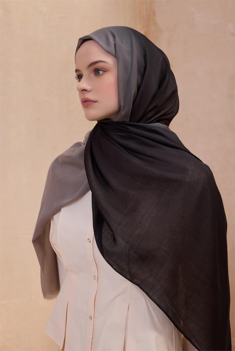 {URUNSEO_TITLE} | BELLI | POLYESTER ŞAL | BELLİ FRESH DEGRADE SİYAH-GRİ ŞAL