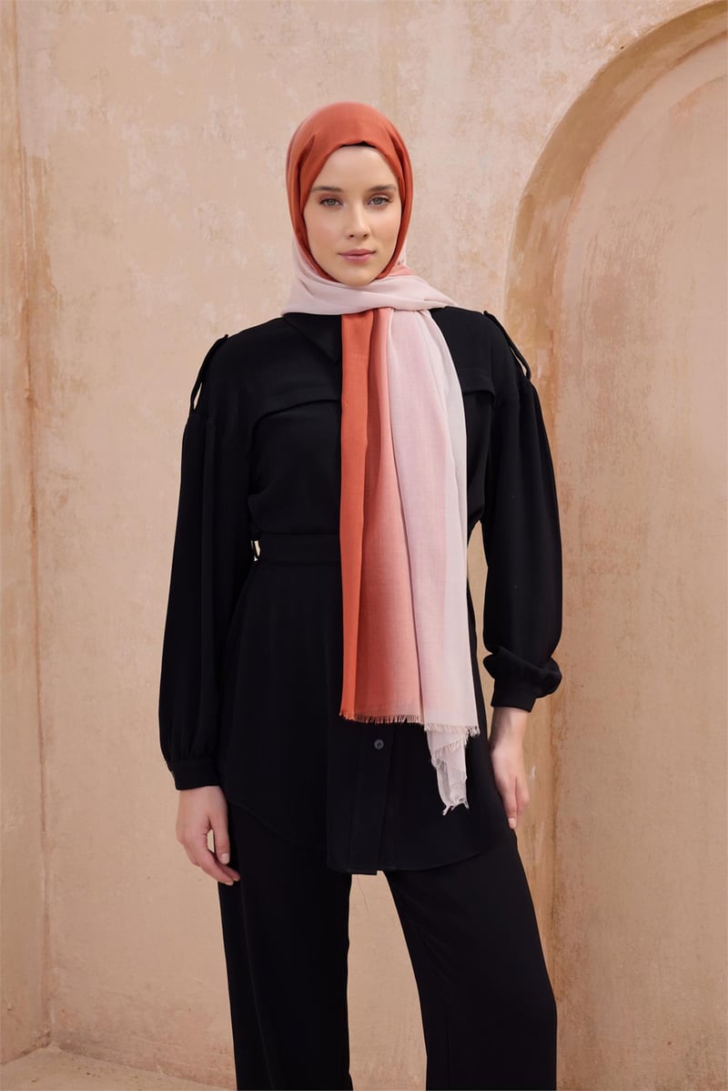 {URUNSEO_TITLE} | BELLI | POLYESTER ŞAL | BELLİ FRESH DEGRADE TURUNCU ŞAL