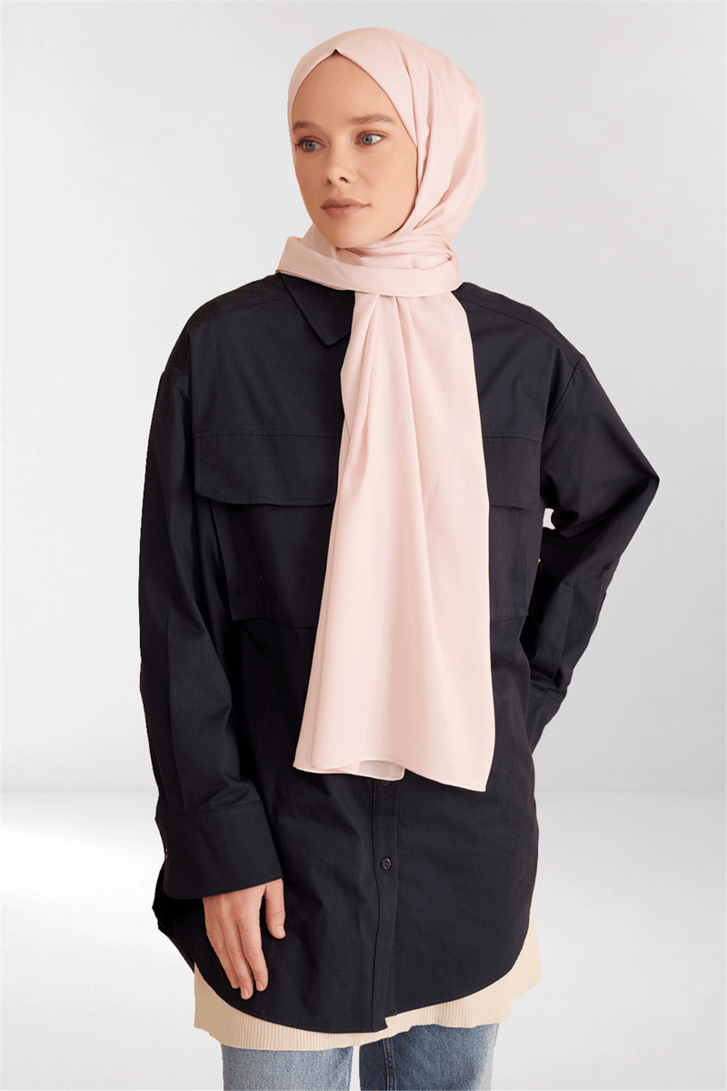 Belli Fresh Düz Desen Pudra Viscon Şal - 247308