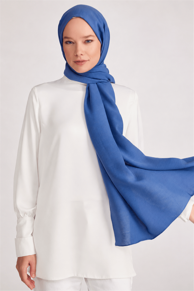 Belli Fresh Düz Tensel İndigo Coral Şal - 6305