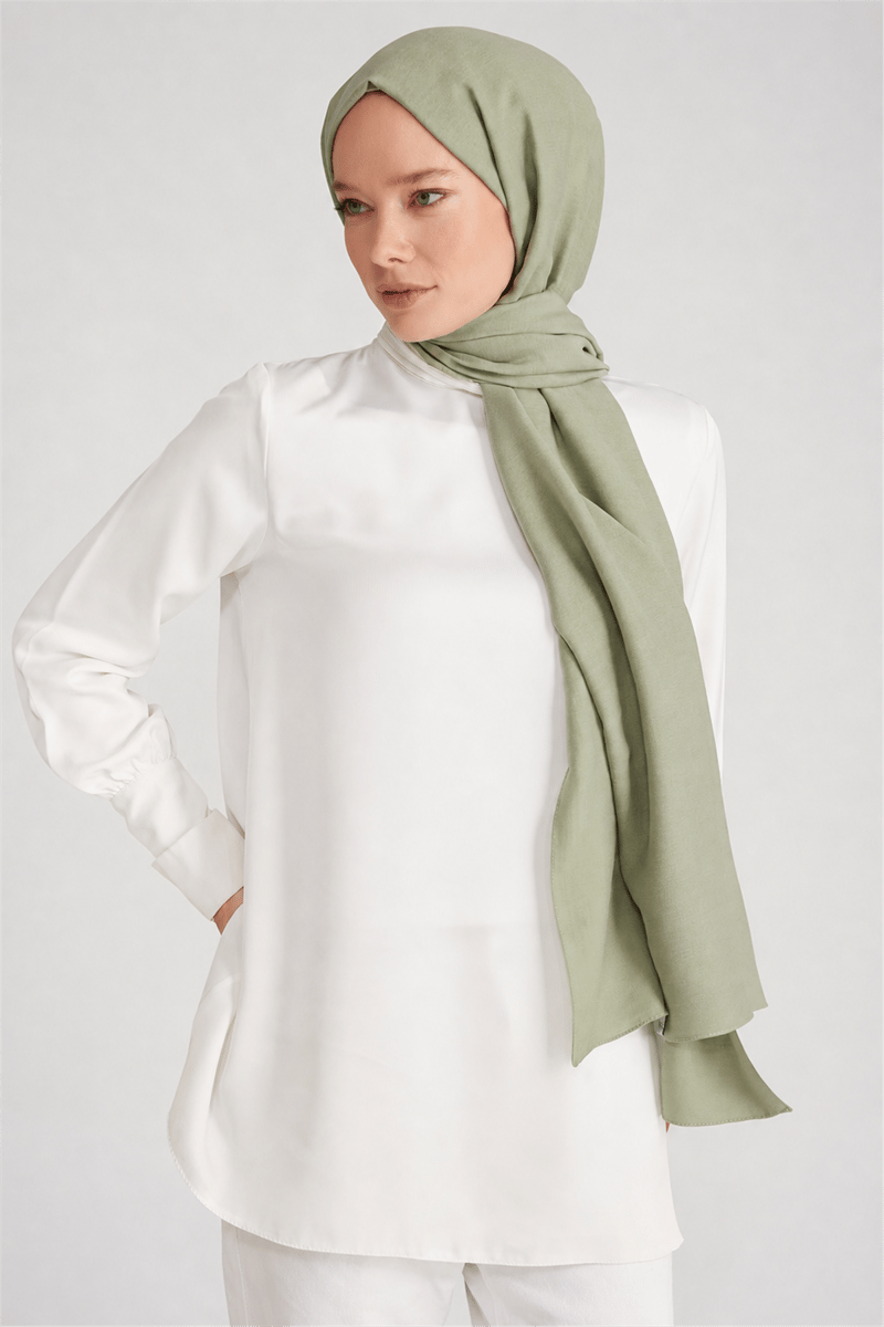 Belli Fresh Düz Tensel Mint Yeşili Coral Şal - 6293