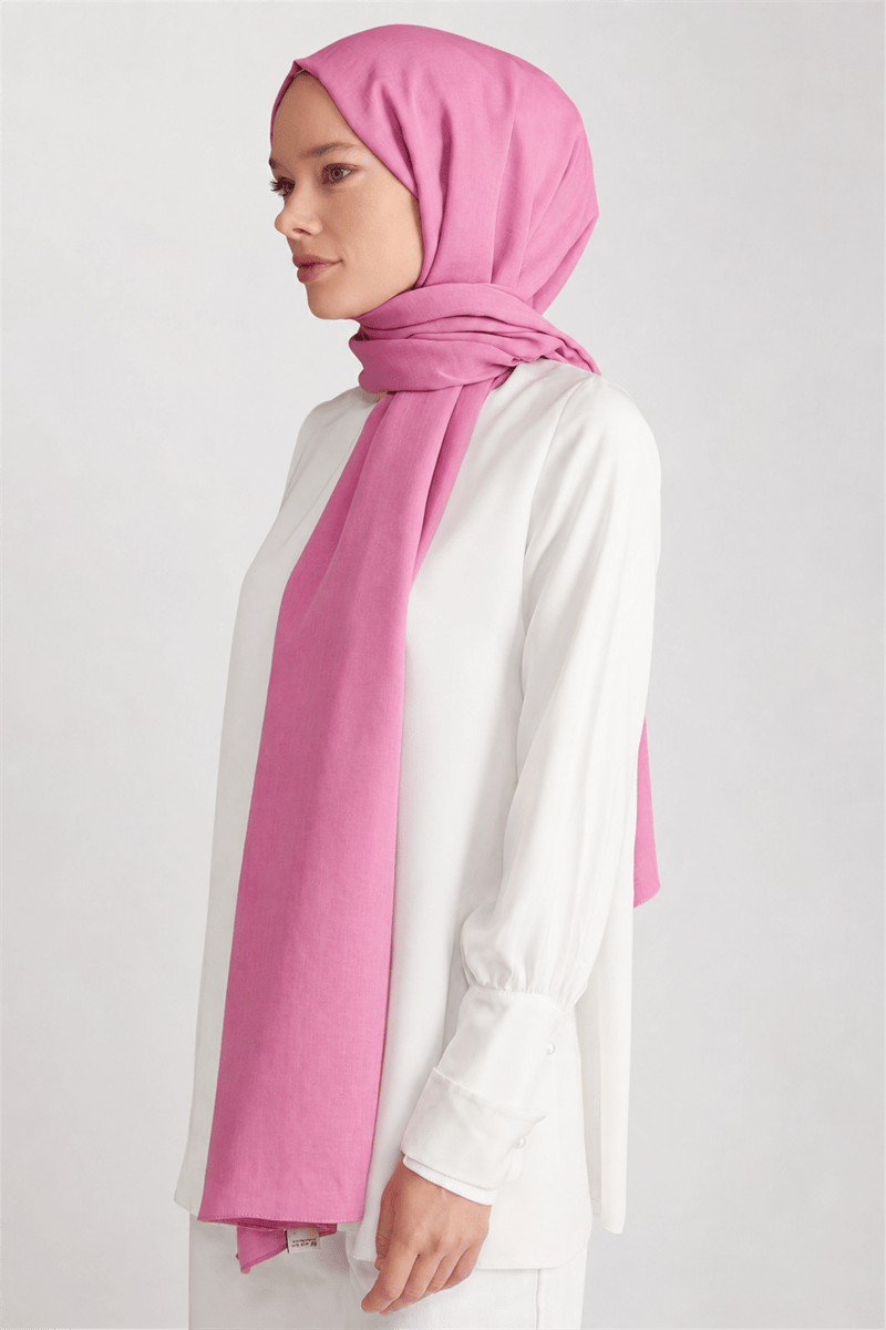 Belli Fresh Düz Tensel Pembe Coral Şal - 6303