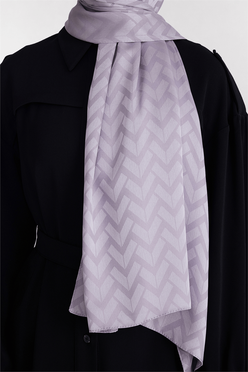 Belli Fresh Geometrik Desen Açık Lila Capri Şal 2 - 247780