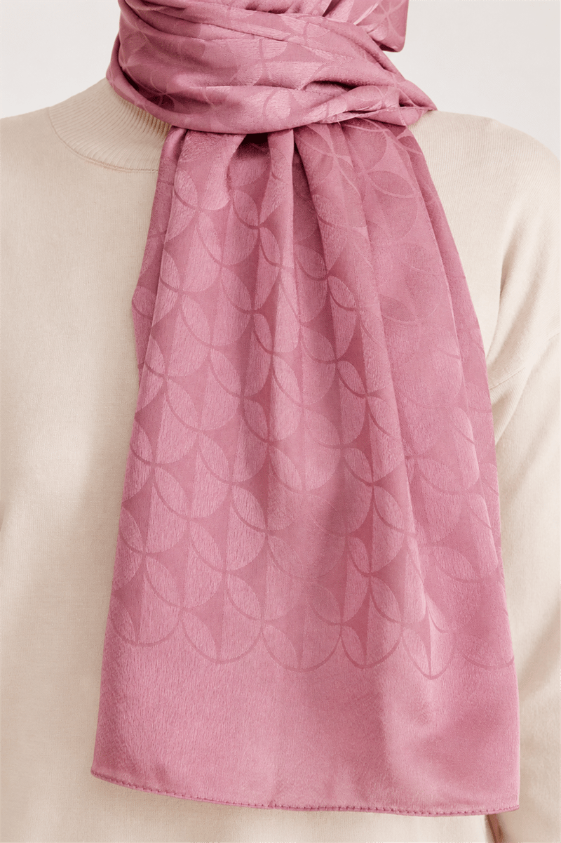 Belli Fresh Geometrik Desen Açık Pembe Jakarlı Şal 1 - 249077