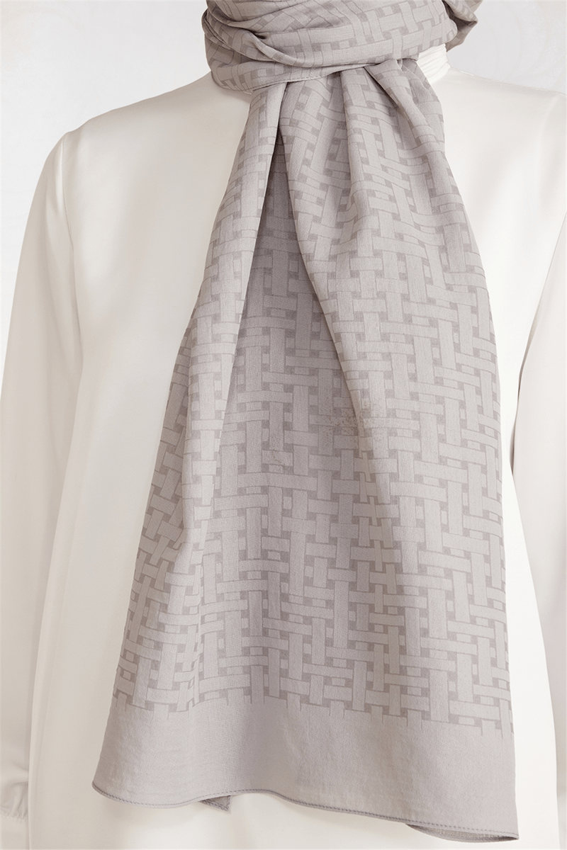 Belli Fresh Geometrik Desen Gri Siena Şal 3 - 24033