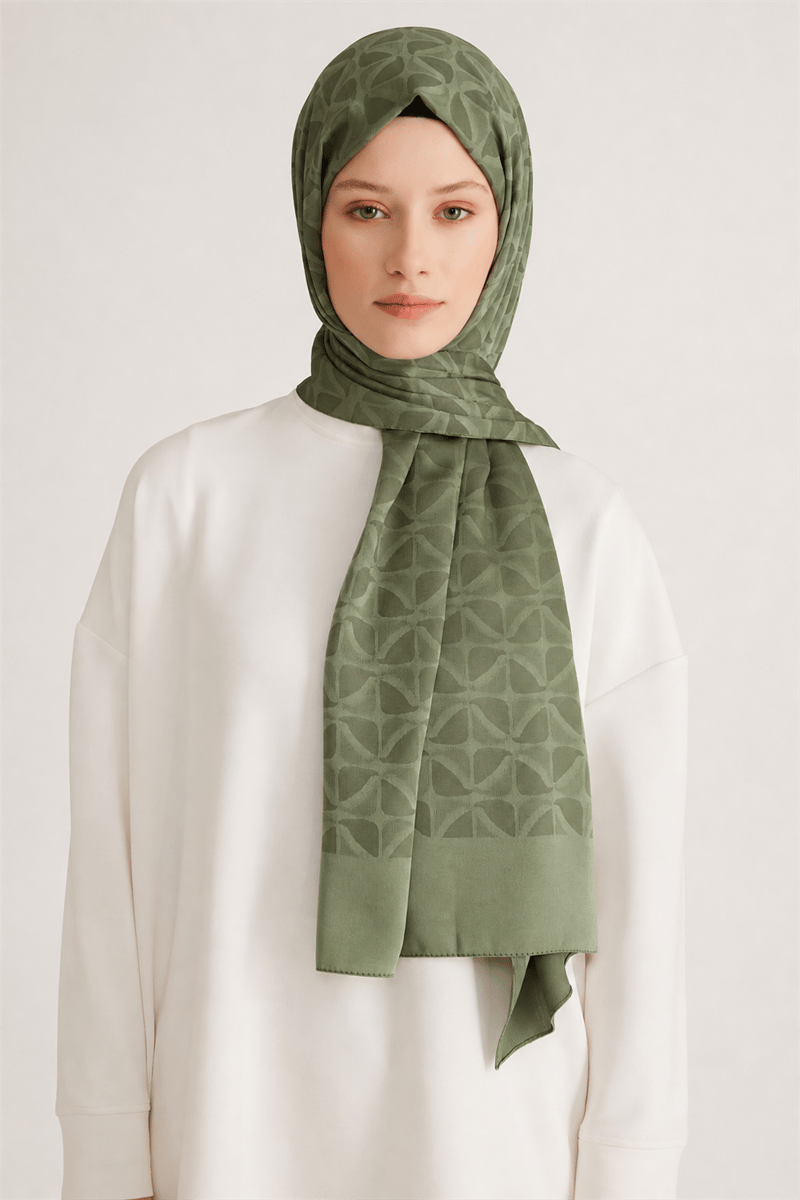 Belli Fresh Geometrik Desen Haki Capri Şal 1 - 247785