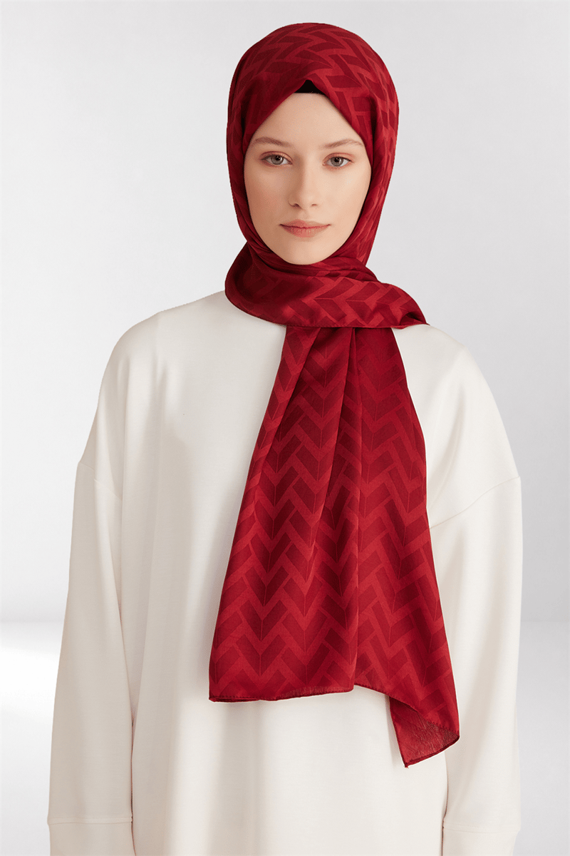 Belli Fresh Geometrik Desen Kırmızı Capri Şal 2 - 247800