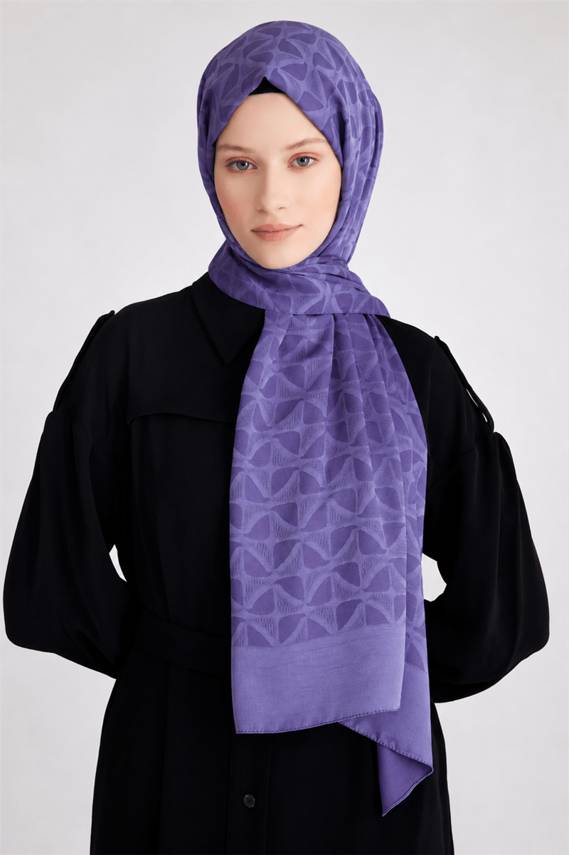 Belli Fresh Geometrik Desen Mor Capri Şal 1 - 247795