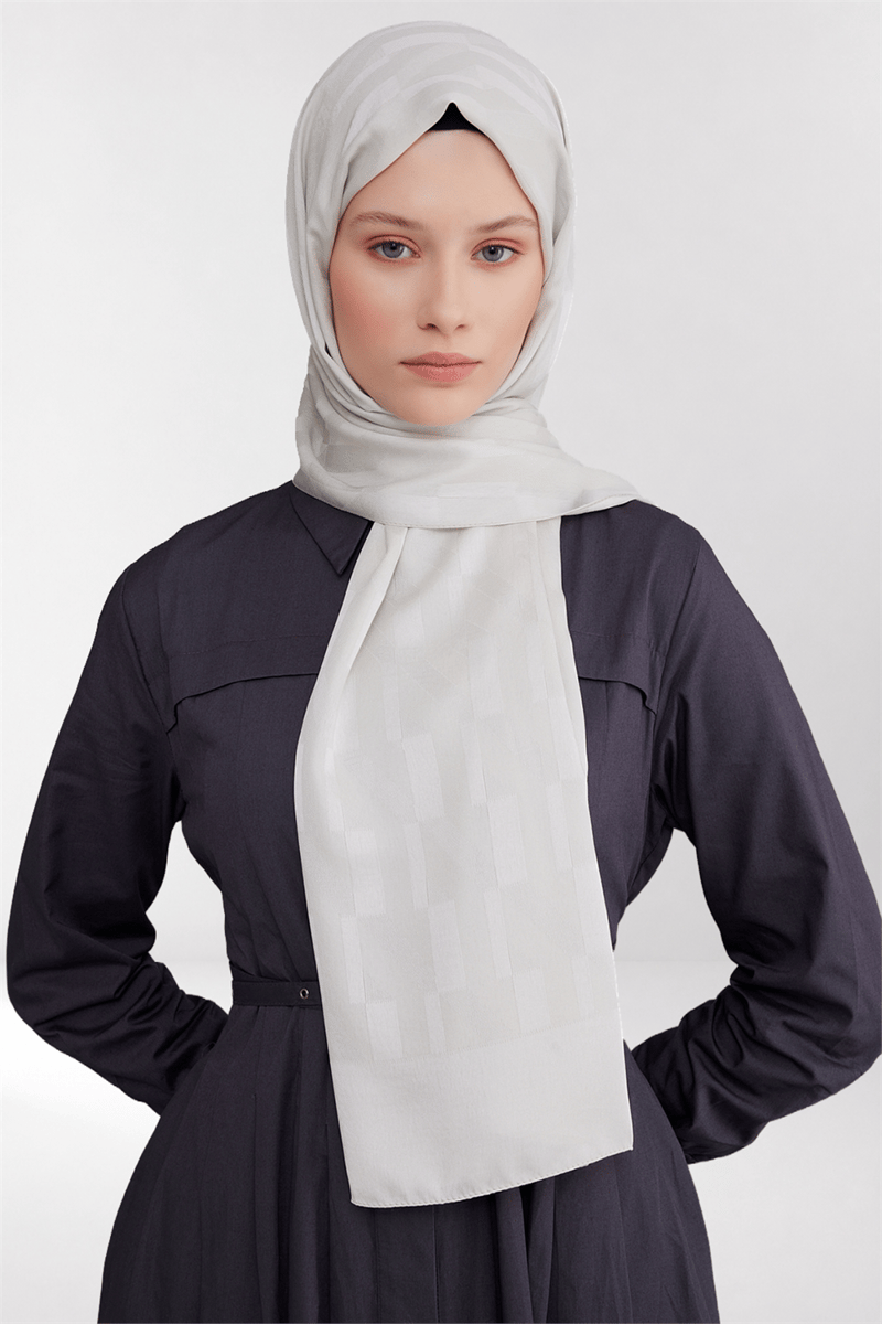 Belli Fresh Geometrik Desen Sedefli Beyaz Capri Şal 3 - 241822