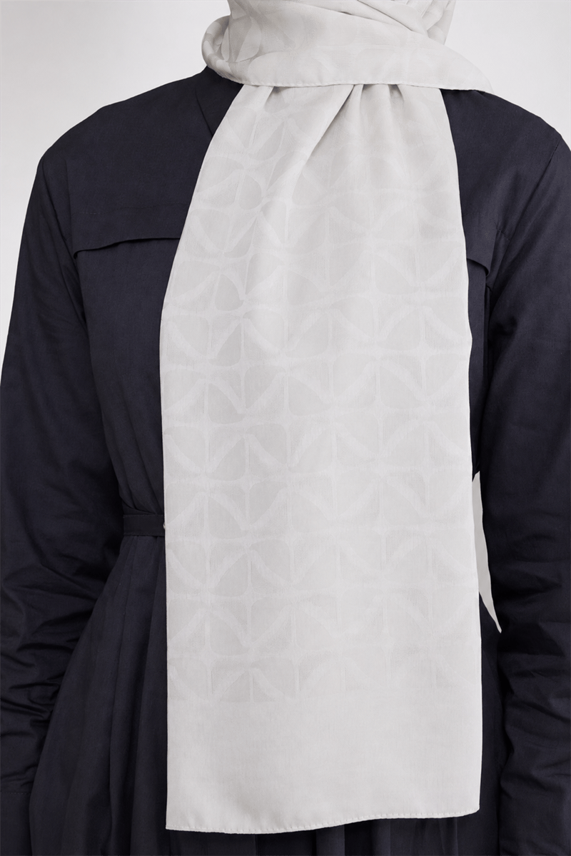 Belli Fresh Geometrik Desen Sedefli Beyaz Capri Şal 1 - 241822